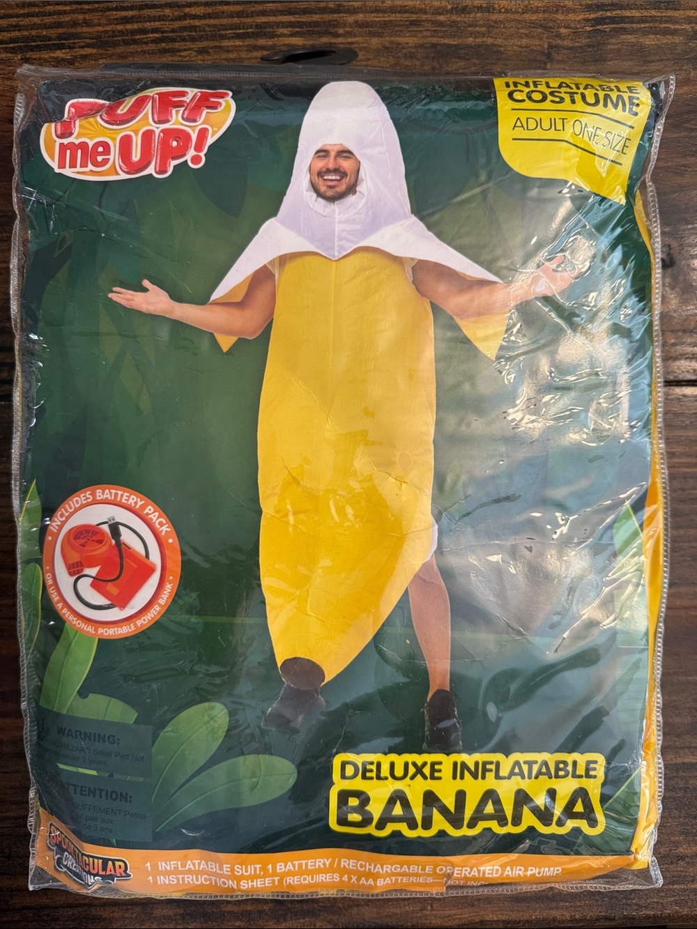 Spooktacular Creations Puff Me Up! Deluxe Inflatable Banana Costume (Adult OS)